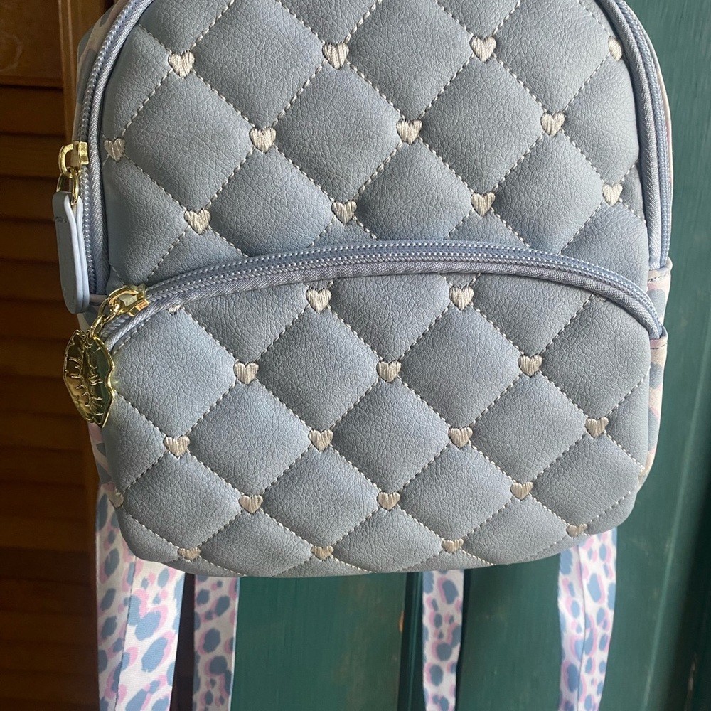 Quilted Blue Backpack